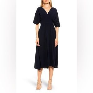 August Draped Midi Fit & Flare Dress